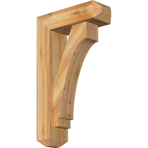 Ekena Millwork Imperial Craftsman Rough Sawn Bracket w/ Offset Brace, Western Red Cedar, 6"W x 18"D x 30"H BKT0604X18X30IMP04RWR - main